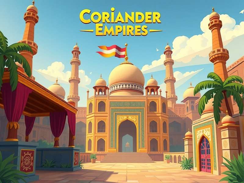 Coriander Empires Game Banner Showcasing Indian Architecture
